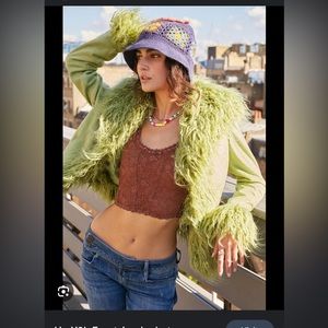 UO Y2K faux fur trim jacket